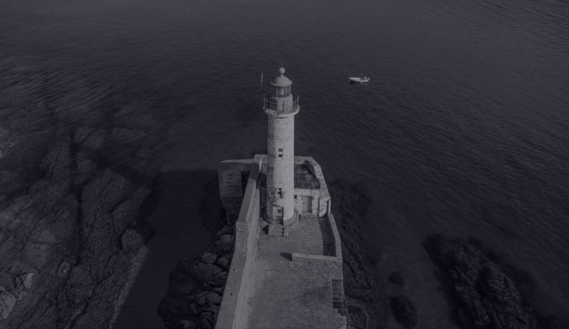 A lighthouse at the oceans edge