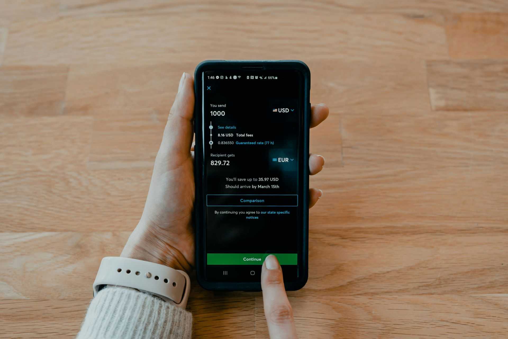 Phone with online banking