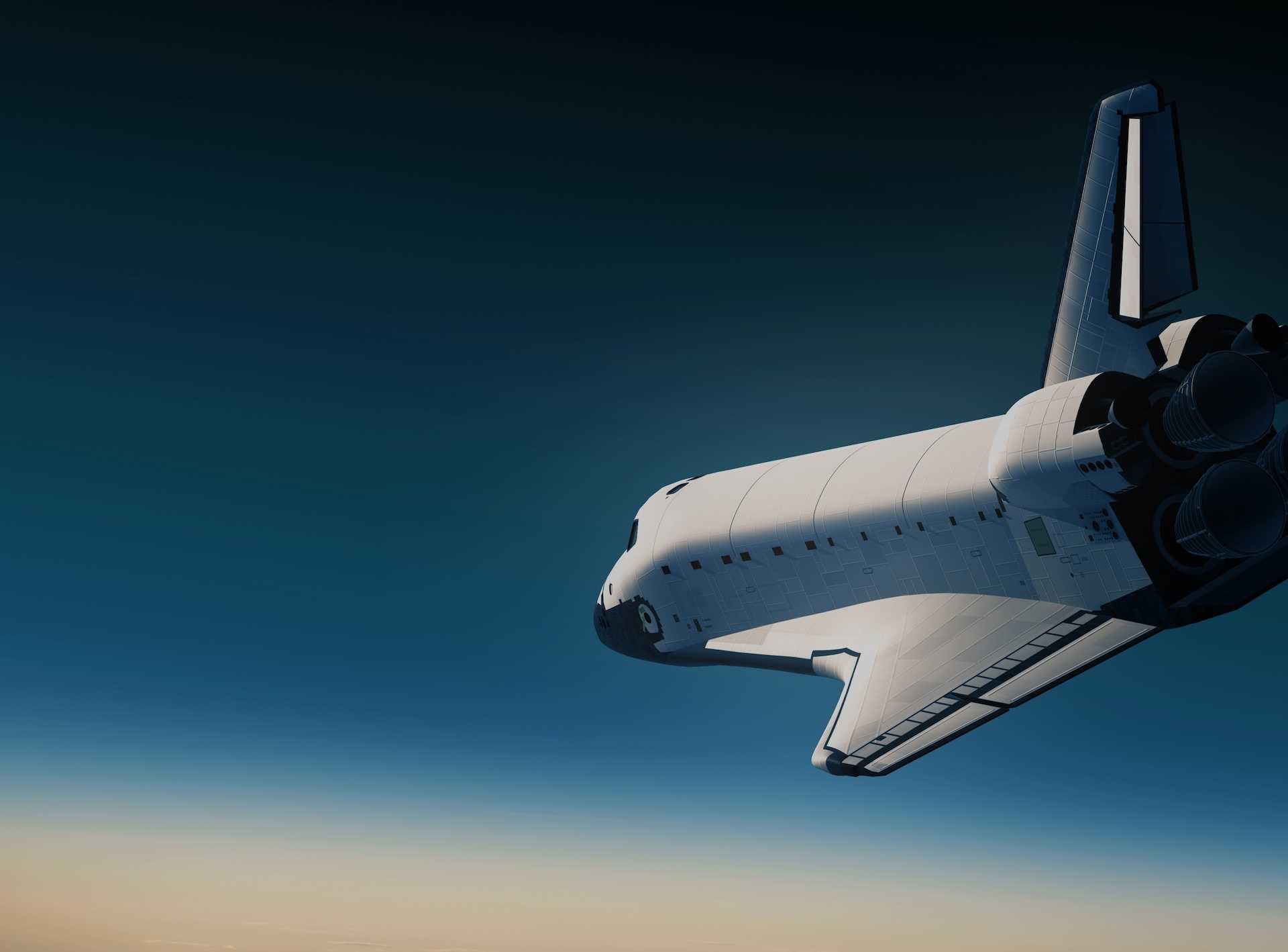 A space shuttle in space