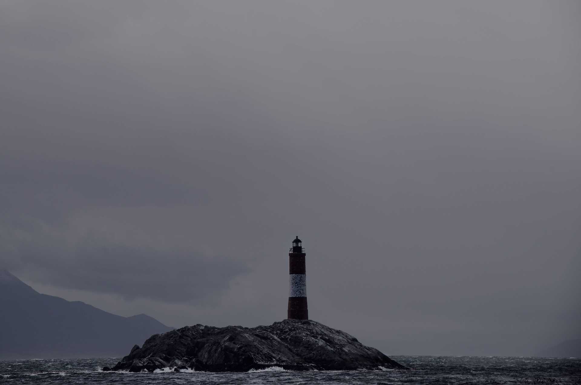 A lighthouse at on a lone rock
