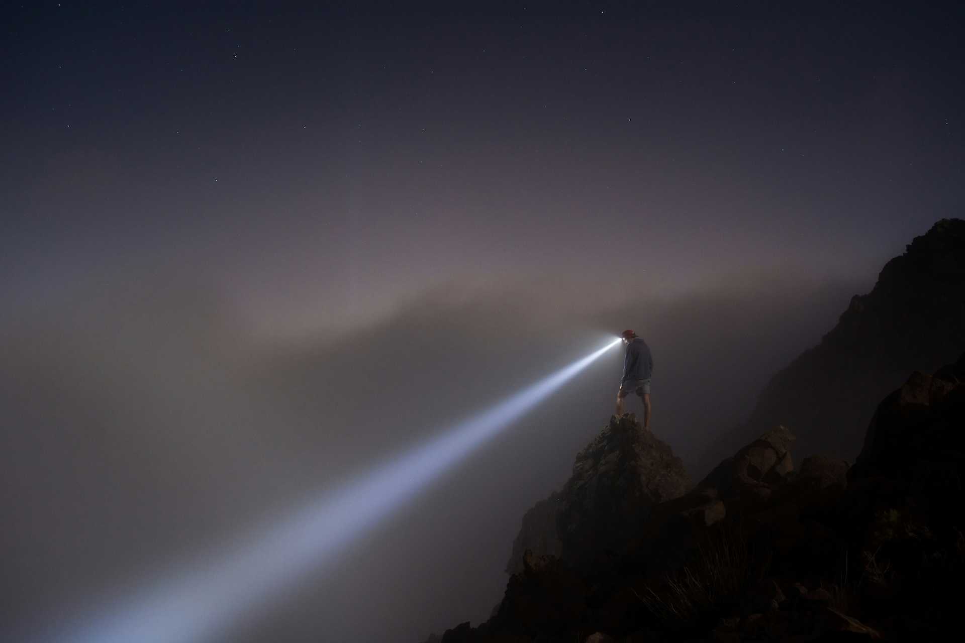 A man staring over the edge