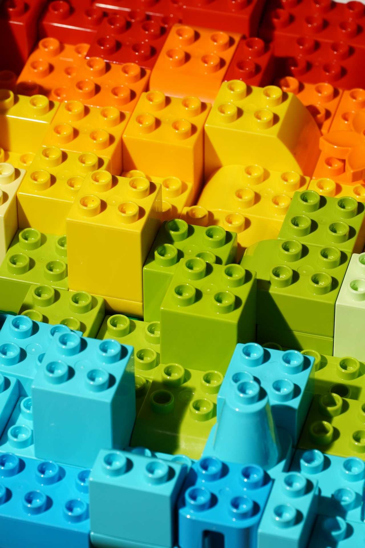 Colorful childrens brick toys